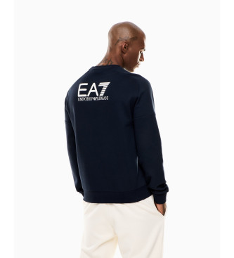 EA7 Sweat-shirt de visibilit en coton mlang marine