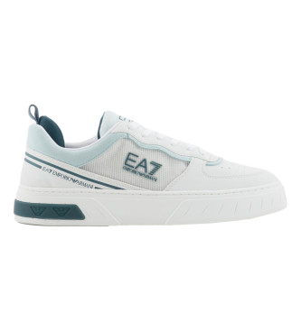 EA7 Buty sportowe czarno-białe z dzianiny Legacy Knit w kolorze białym