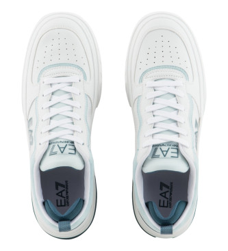 EA7 Buty sportowe czarno-białe z dzianiny Legacy Knit w kolorze białym