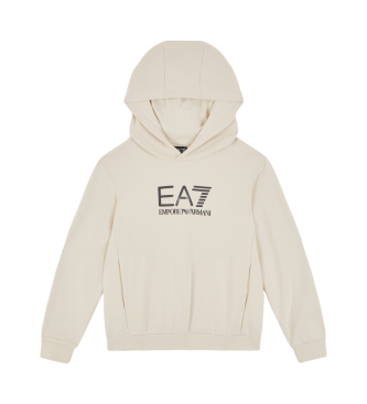 EA7 Beigefarbenes Sweatshirt mit Kapuze