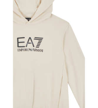 EA7 Beigefarbenes Sweatshirt mit Kapuze