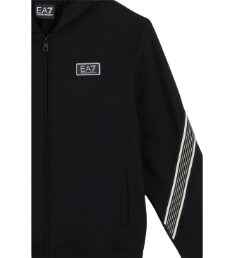 EA7 Schwarzes Sweatshirt mit Kapuze