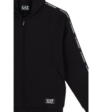 EA7 Schwarzes Sweatshirt mit Kapuze