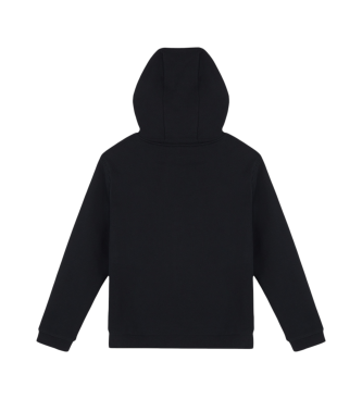 EA7 Logo Series hooded sweatshirt in black cotton