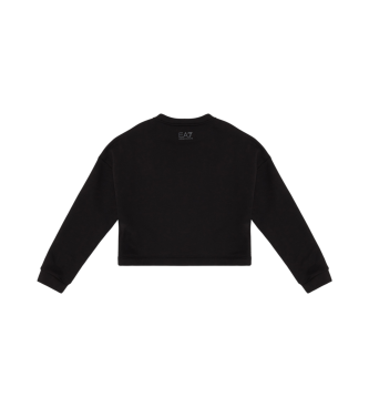 EA7 Sweat-shirt  col ras du cou Logo Series en coton mlang noir