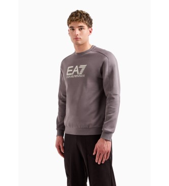 EA7 Sweatshirt com gola redonda Visibility em mistura de algodo cinzento