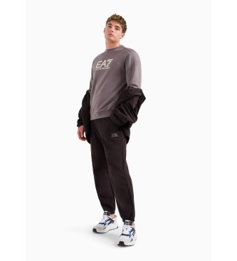 EA7 Sweatshirt com gola redonda Visibility em mistura de algodo cinzento