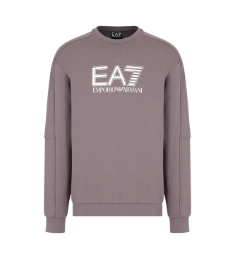 EA7 Sweatshirt com gola redonda Visibility em mistura de algodo cinzento