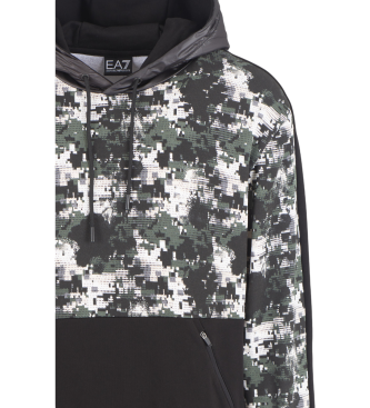 EA7 Sweat  capuche Visibility en coton noir