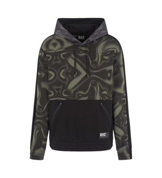 EA7 Sudadera con capucha Visibility de algodn verde