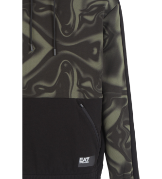 EA7 Sweat  capuche Visibility en coton vert