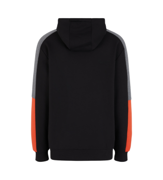 EA7 Visibility cotton-blend hooded sweatshirt black