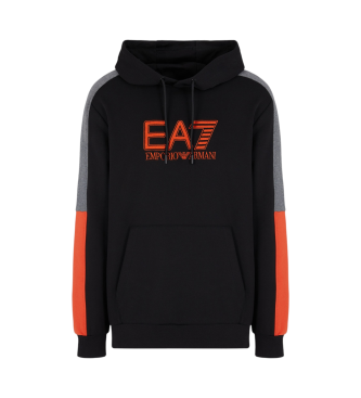 EA7 Sudadera Visibility de mezcla de algodn con capucha negro