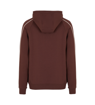 EA7 Sudadera de algodn con capucha Logo Series marrn