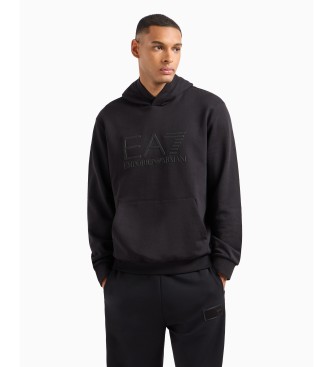 EA7 Sudadera de algodn con capucha Logo Series negro