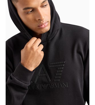 EA7 Sudadera de algodn con capucha Logo Series negro