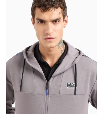 EA7 Dynamic Athlete Kapuzensweatshirt aus technischem Gewebe Natural VENTUS7 grau