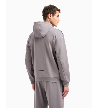 EA7 Dynamic Athlete Kapuzensweatshirt aus technischem Gewebe Natural VENTUS7 grau