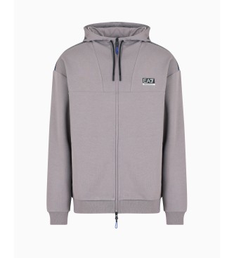 EA7 Dynamic Athlete Kapuzensweatshirt aus technischem Gewebe Natural VENTUS7 grau