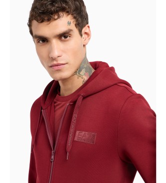 EA7 Tennis Club hooded sweatshirt in burgundy cotton blend