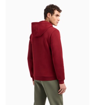 EA7 Tennis Club hooded sweatshirt in burgundy cotton blend