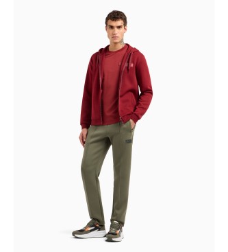 EA7 Tennis Club hooded sweatshirt in burgundy cotton blend