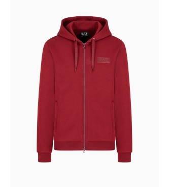 EA7 Tennis Club hooded sweatshirt in burgundy cotton blend