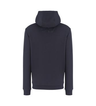 EA7 Tennis Club hooded sweatshirt in navy cotton blend