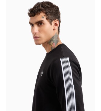 EA7 Sweat  col ras du cou 7 Lines noir