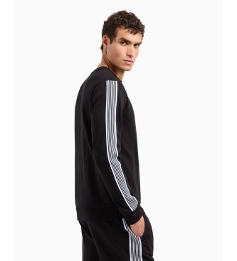 EA7 Sweat  col ras du cou 7 Lines noir