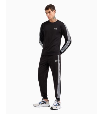 EA7 Sweat  col ras du cou 7 Lines noir