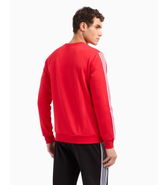 EA7 Sweatshirt mit Rundhalsausschnitt 7 Lines rot