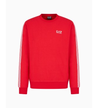 EA7 Sweatshirt mit Rundhalsausschnitt 7 Lines rot