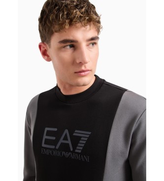 EA7 Sudadera de cuello redondo Athletic Colour Block negro