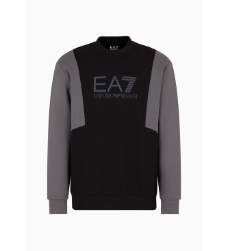 EA7 Sudadera de cuello redondo Athletic Colour Block negro