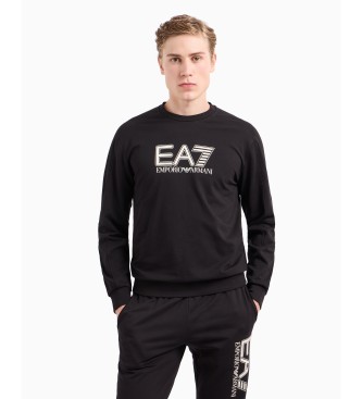 EA7 Sweat-shirt  col ras du cou en coton noir