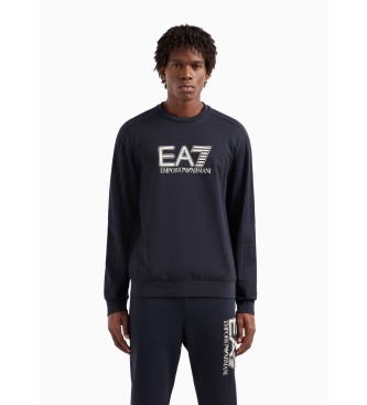 EA7 Visibility sweatshirt med rund hals i navyfarvet bomuld