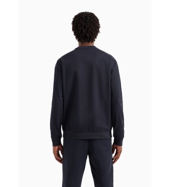 EA7 Visibility sweatshirt med rund hals i navyfarvet bomuld