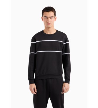 EA7 Athletic Colour Block crew neck sweatshirt black