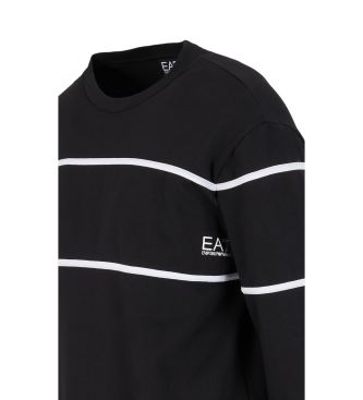 EA7 Czarna bluza z okrągłym dekoltem Athletic Colour Block