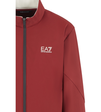 EA7 Golf Pro-sweatshirt i cardigan-stil i bordeauxfarvet stretchstof