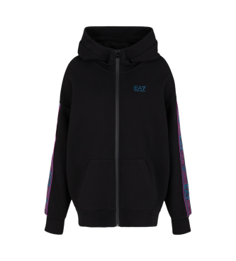 EA7 Hooded sweatshirt with logo stripe black