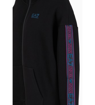 EA7 Hooded sweatshirt with logo stripe black