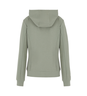 EA7 Shiny hooded sweatshirt in green stretch cotton