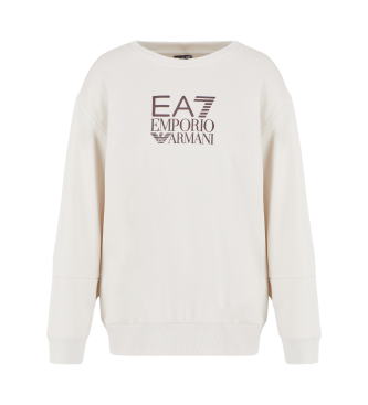 EA7 Sweatshirt med logo, hvid