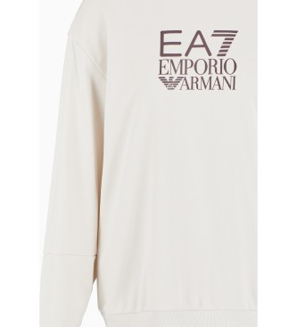 EA7 Sweatshirt med logo, hvid