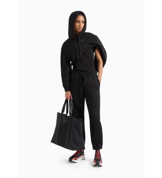 EA7 Sweat  capuche en coton mlang Visibility noir