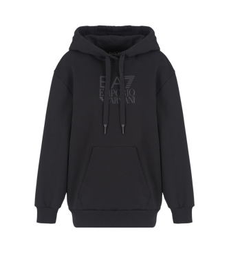 EA7 Sweat  capuche en coton mlang Visibility noir