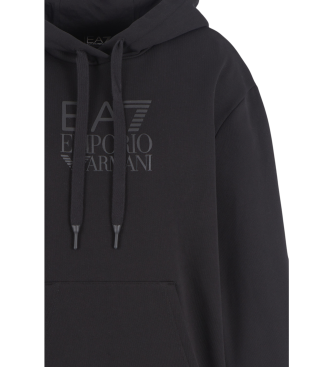 EA7 Sweat  capuche en coton mlang Visibility noir