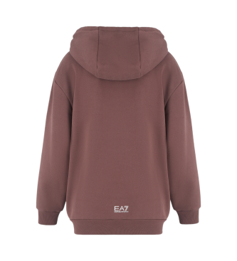 EA7 Brun sweatshirt med huva